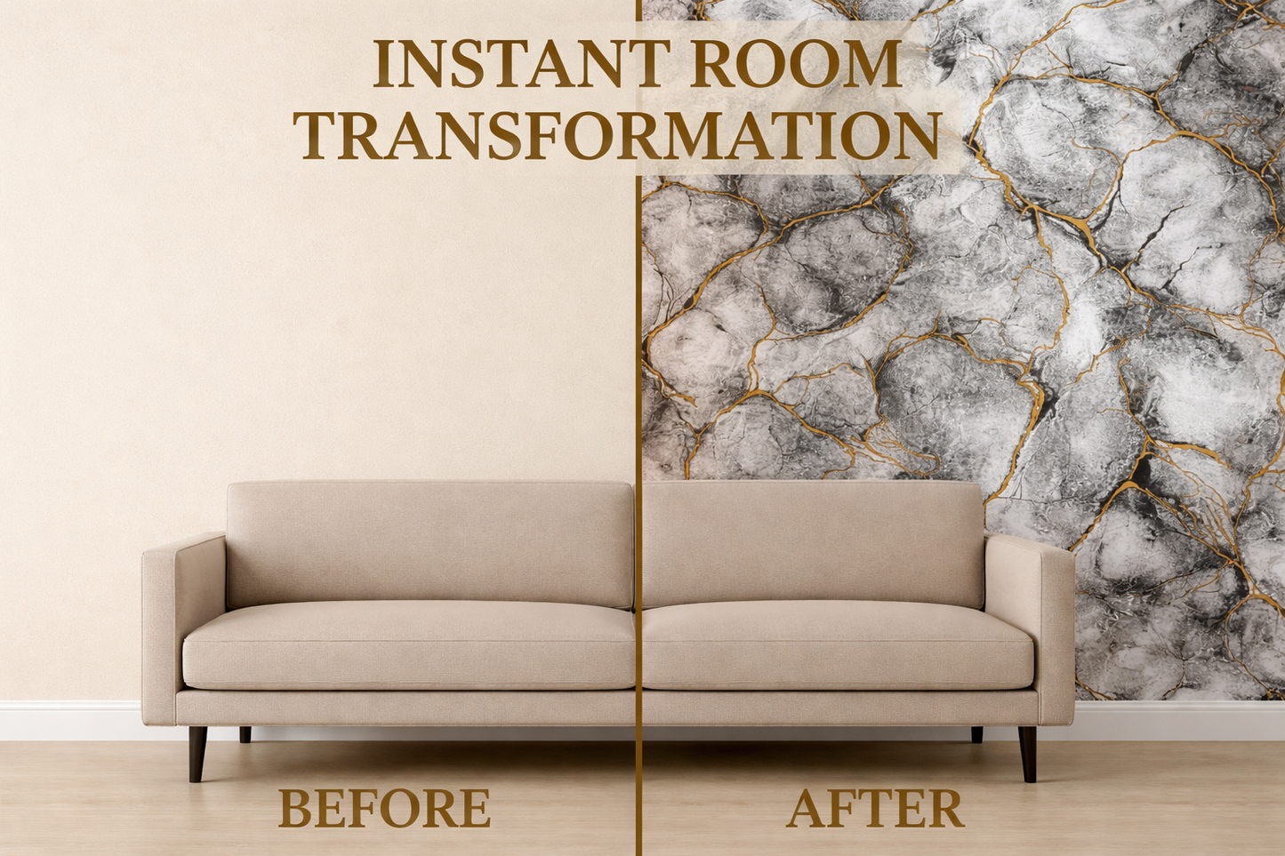 Luxury Grey Marble Vinyl Wallpaper