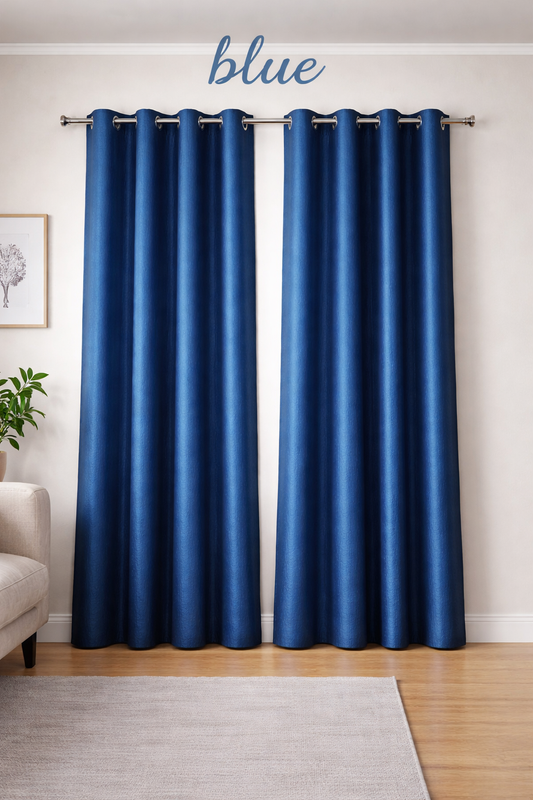 Royal Blue Textured Curtain