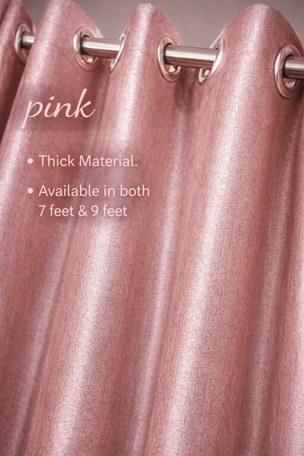 Royal Pink Textured Curtain