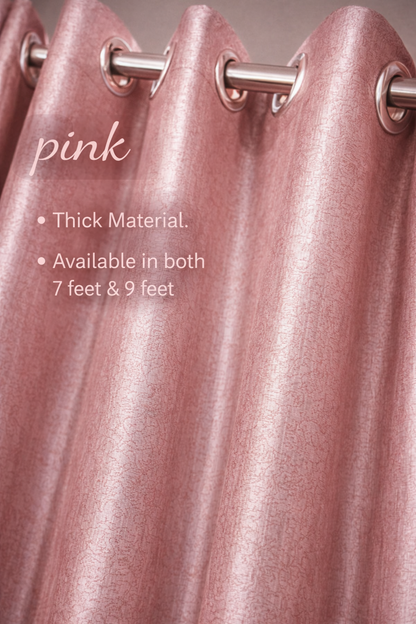 Royal Pink Textured Curtain
