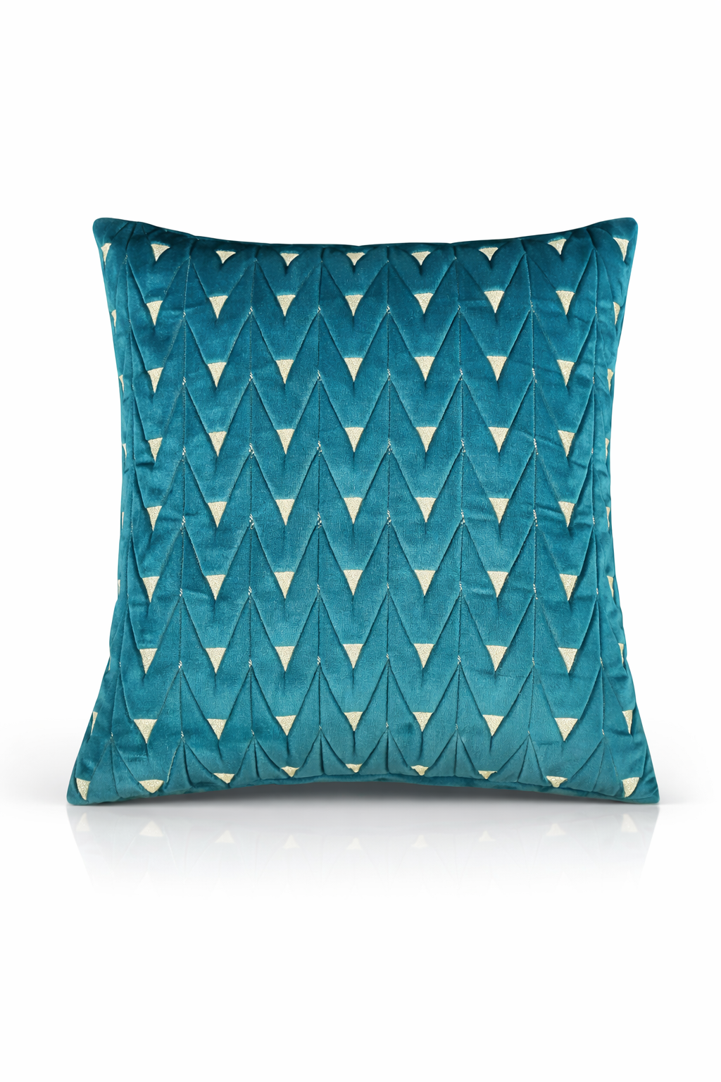 Quilted Geometric Velvet Cushion Cover – 5 Pcs Set 16×16 Inches