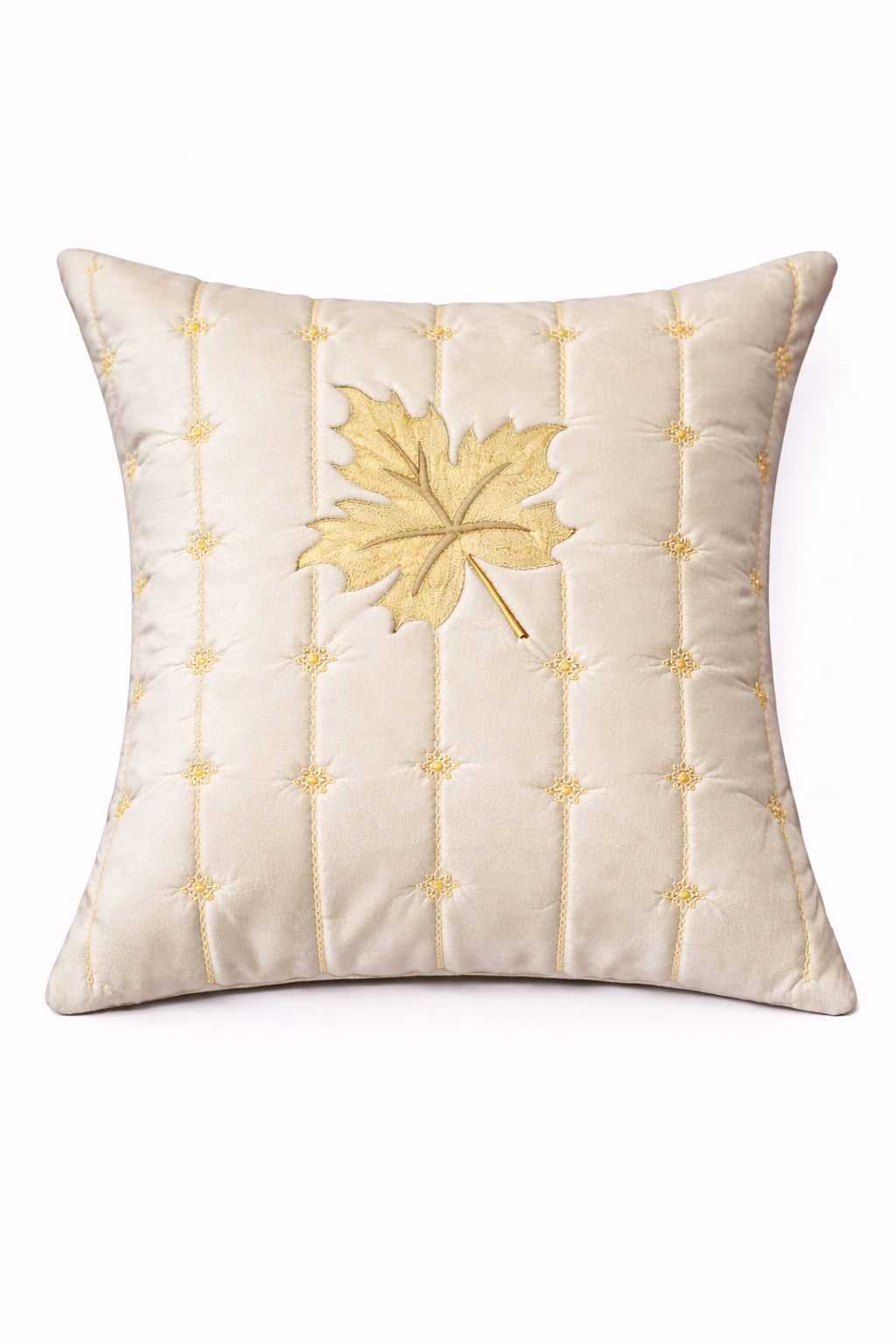 Luxury Leaf Embroidered Cushion Cover – 5 Pcs Set (16×16 Inches)