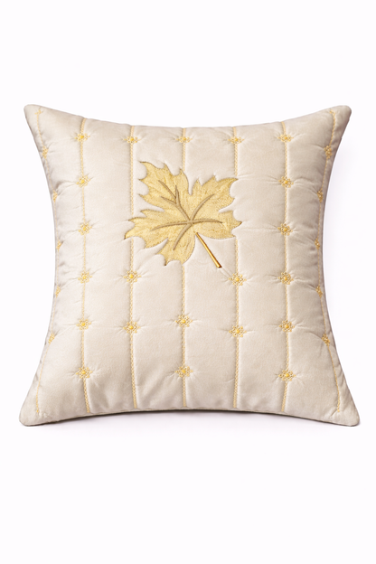 Luxury Leaf Embroidered Cushion Cover – 5 Pcs Set (16×16 Inches)