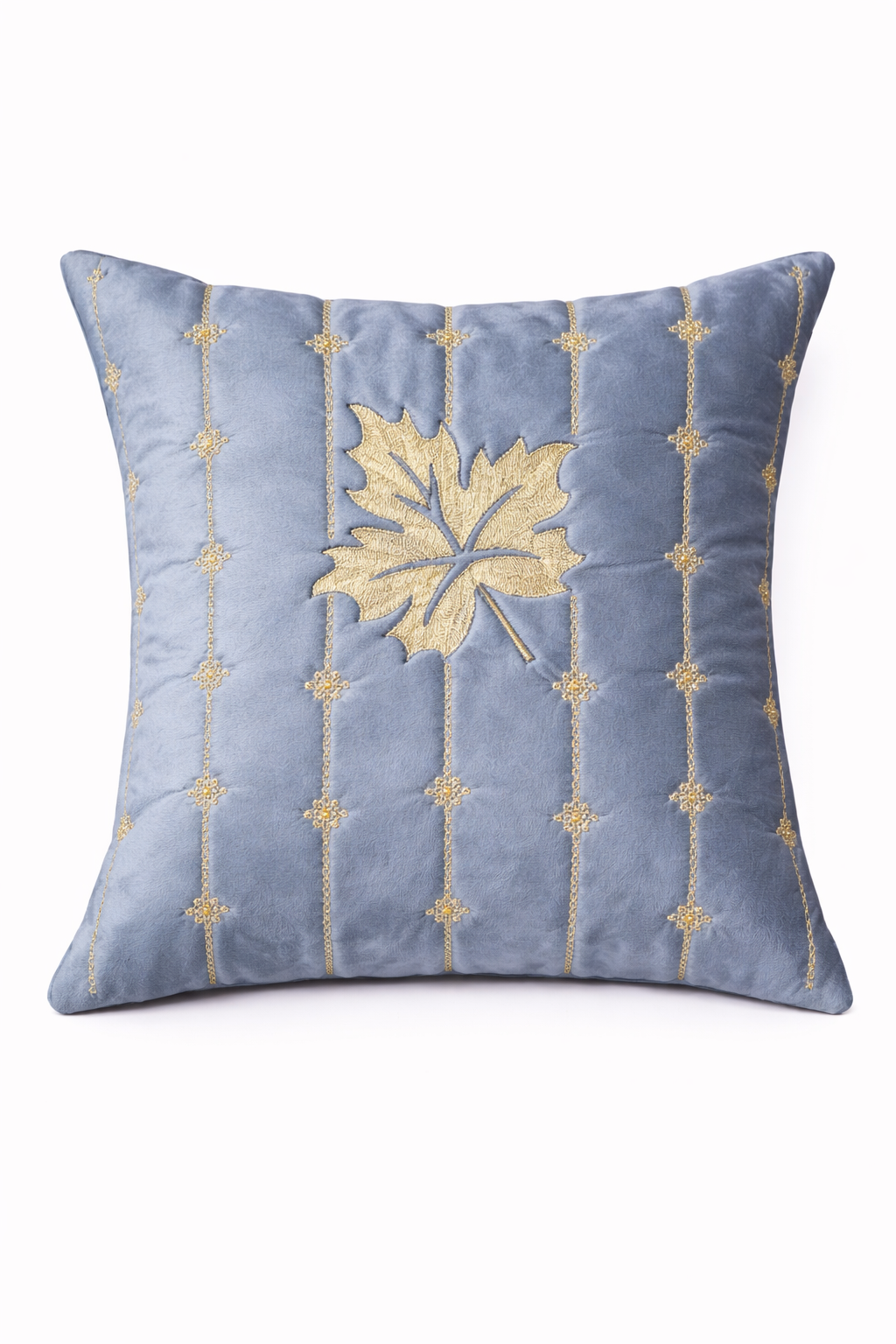 Luxury Leaf Embroidered Cushion Cover – 5 Pcs Set (16×16 Inches)