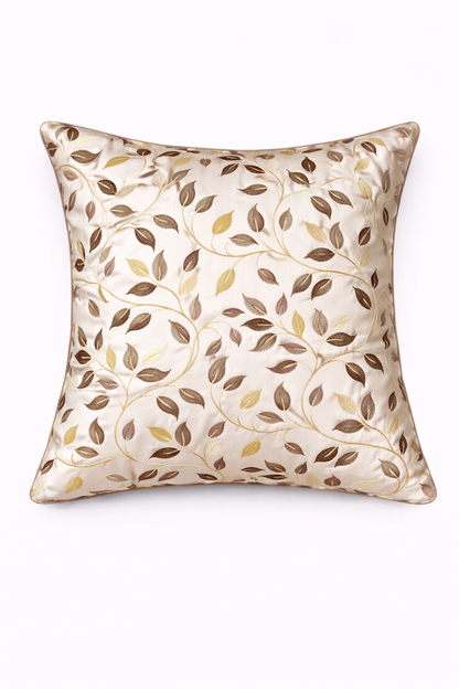 Elegant Leaf Embroidered Cushion Cover – 5 Pcs Set (16×16 Inches)