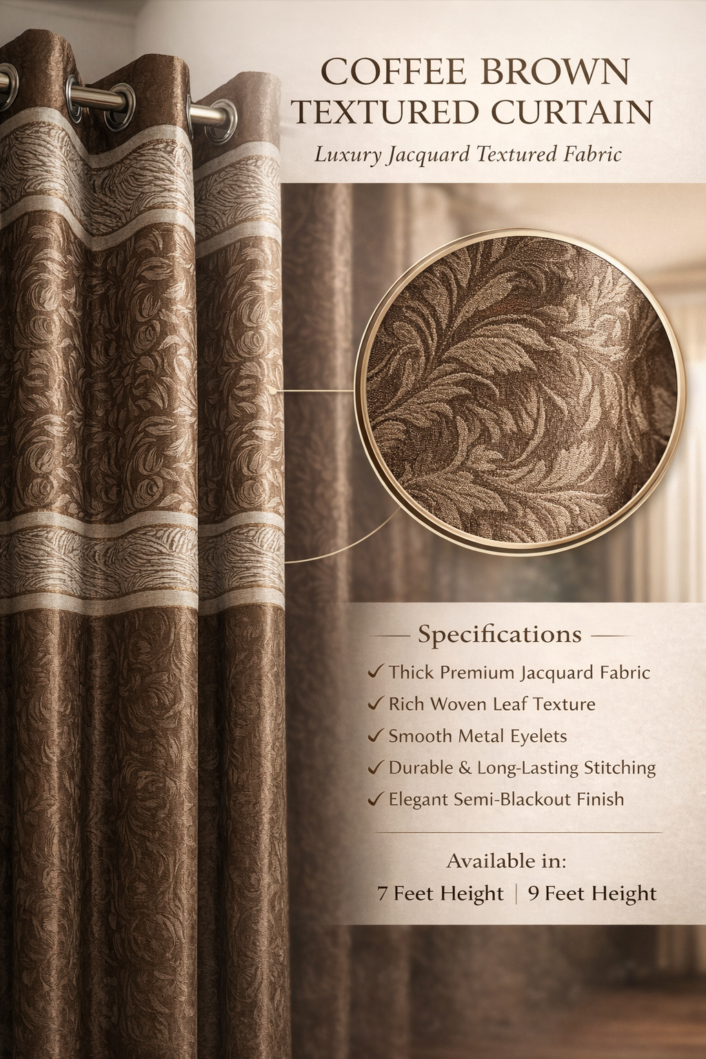 Brown Textured Curtain