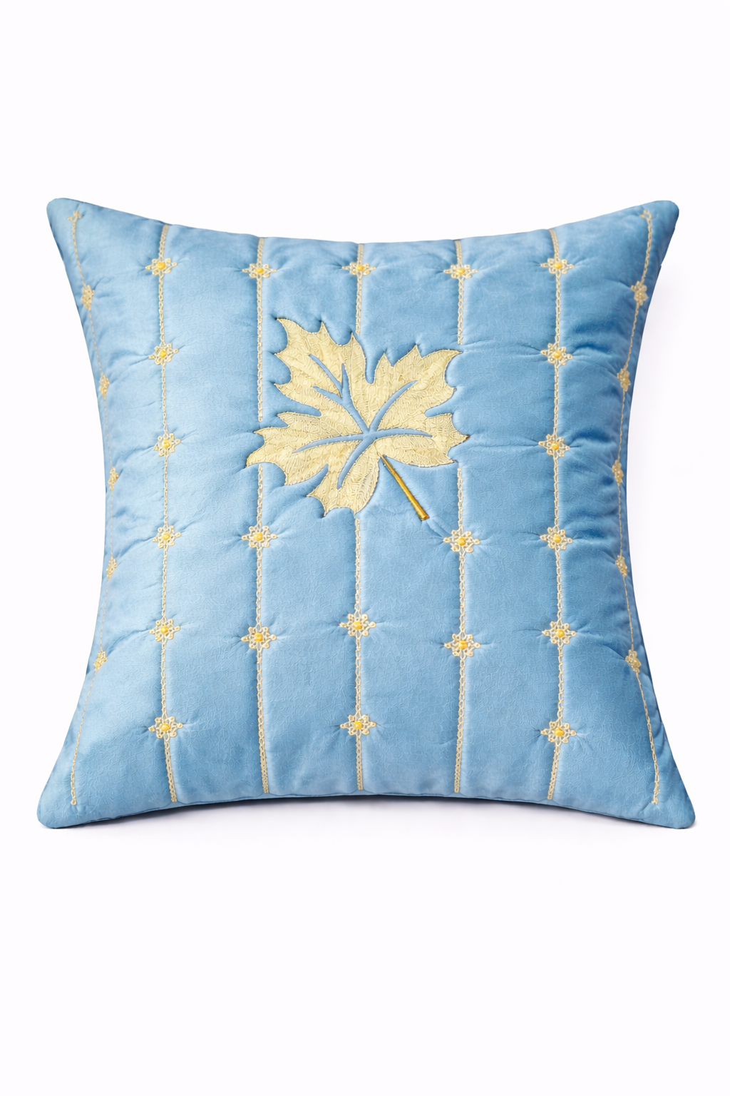 Luxury Leaf Embroidered Cushion Cover – 5 Pcs Set (16×16 Inches)