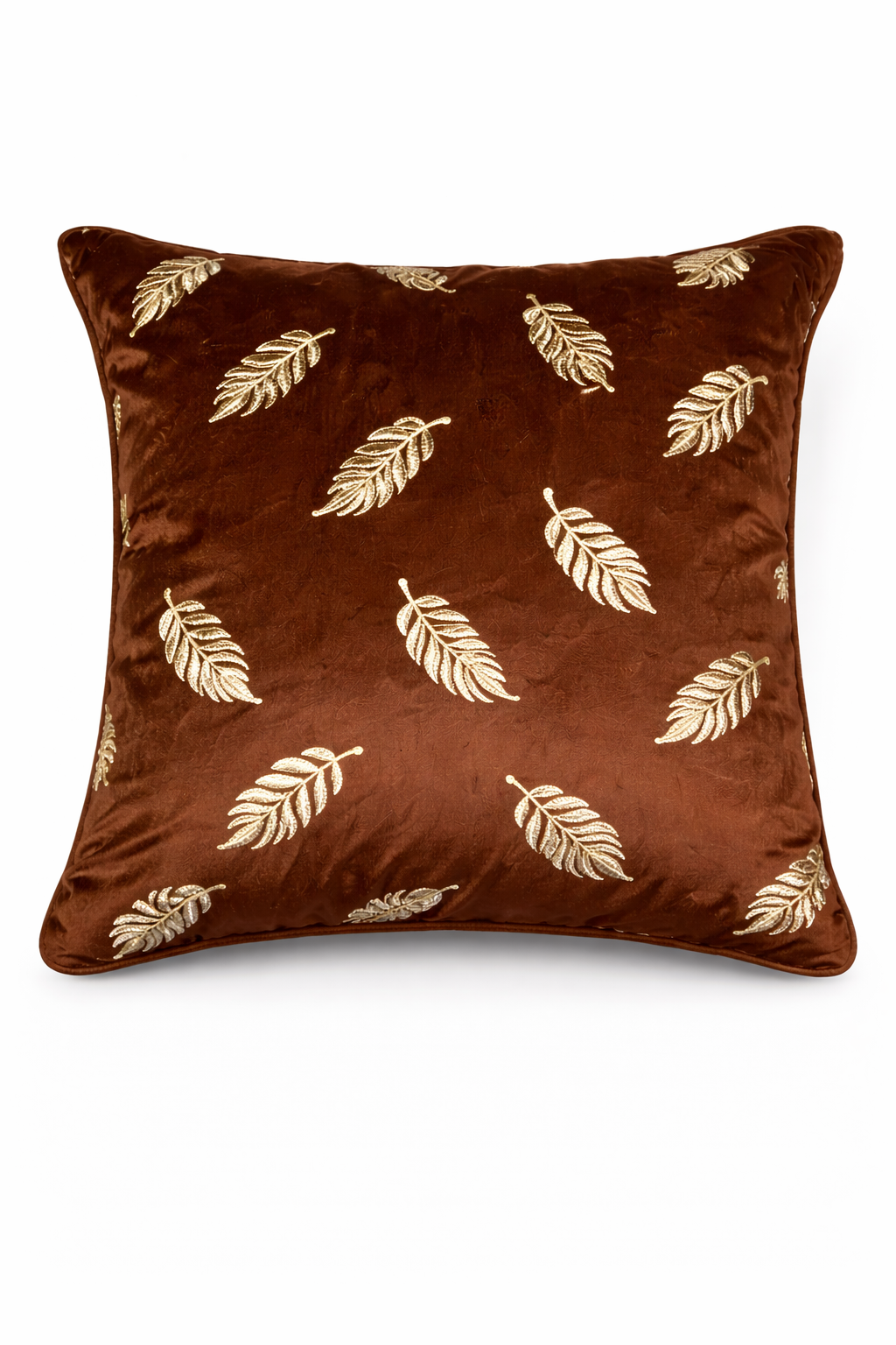 Elegant Leaf Motif Embroidered Cushion Cover – 5 Pcs Set (16×16 Inches)