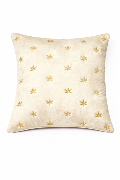 Minimal Leaf Embroidered Cushion Cover – 5 Pcs Set (16×16 Inches)