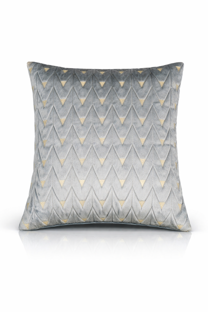 Quilted Geometric Velvet Cushion Cover – 5 Pcs Set 16×16 Inches
