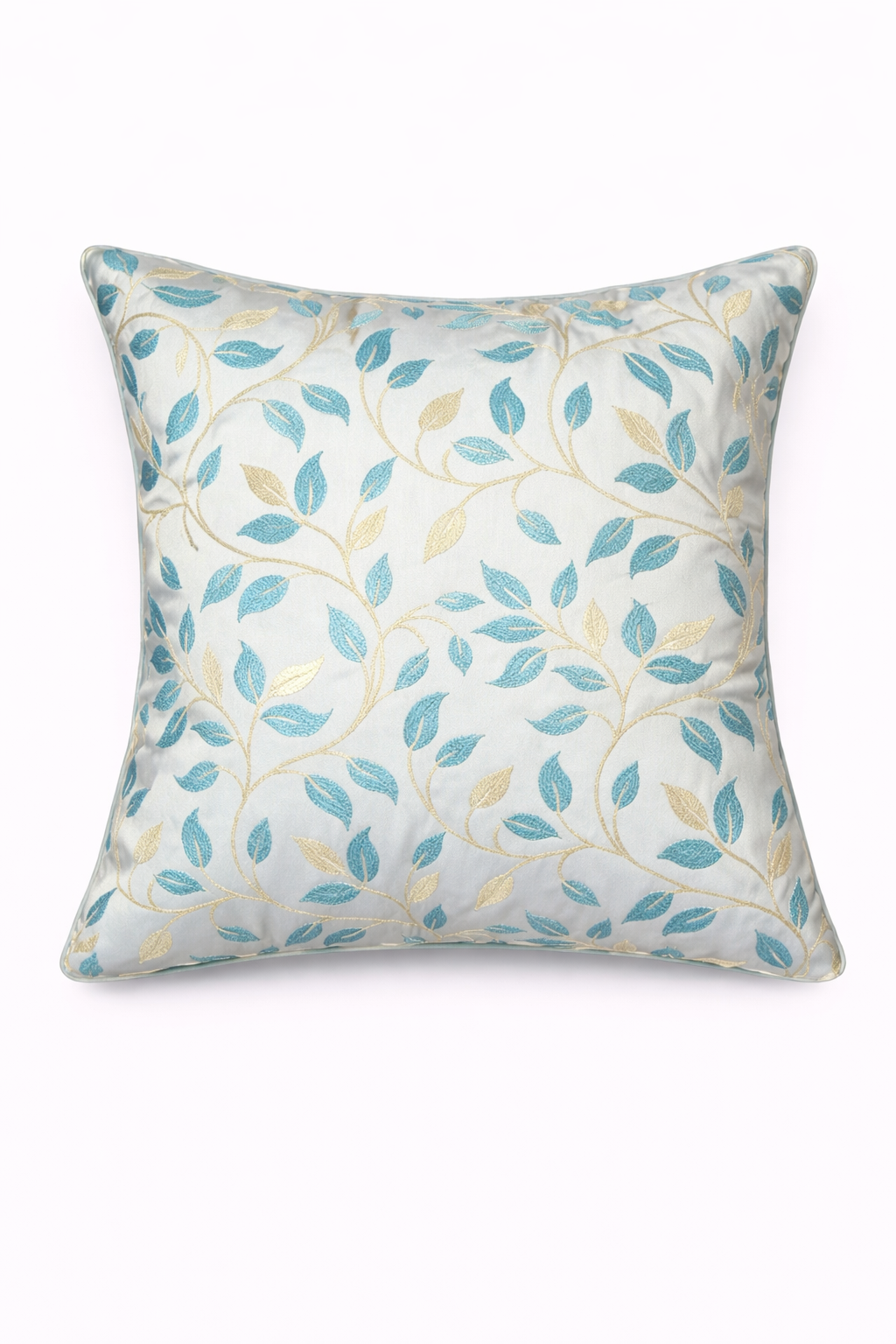 Elegant Leaf Embroidered Cushion Cover – 5 Pcs Set (16×16 Inches)