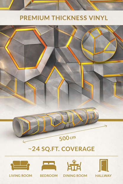 Luxury 3D Geometric Vinyl Wallpaper