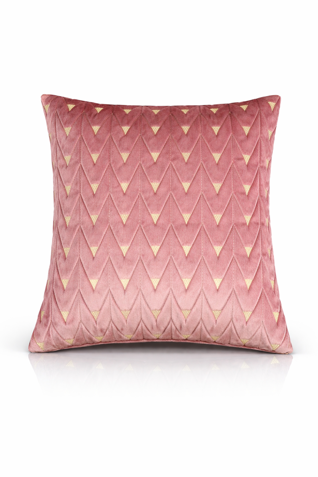 Quilted Geometric Velvet Cushion Cover – 5 Pcs Set 16×16 Inches