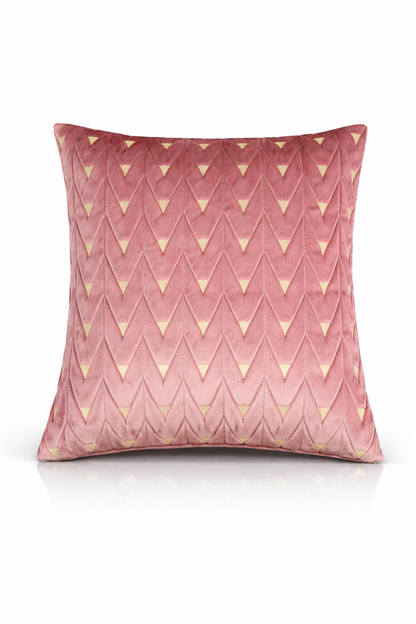 Quilted Geometric Velvet Cushion Cover – 5 Pcs Set 16×16 Inches