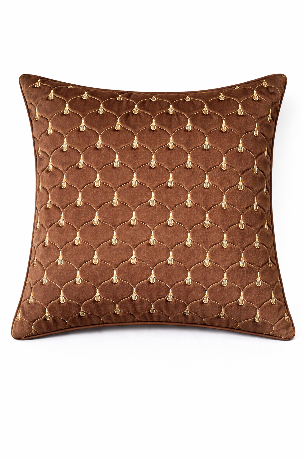 Luxury Quilted Embroidered Cushion Cover – 5 Pcs Set (16×16 Inches)