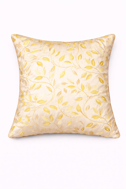 Elegant Leaf Embroidered Cushion Cover – 5 Pcs Set (16×16 Inches)