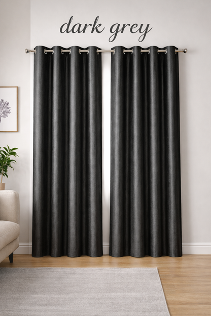 Royal Dark Grey Textured Curtain