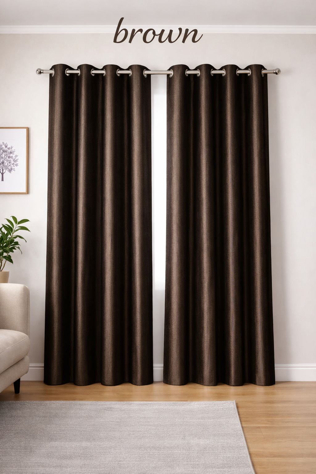 Royal Brown Textured Curtain