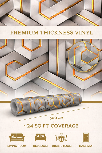 Luxury Geometric Gold Hexagon Wallpaper