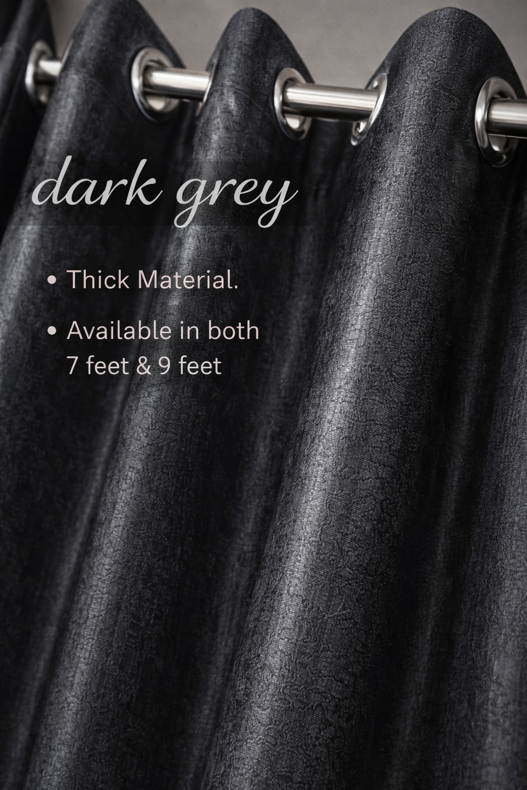 Royal Dark Grey Textured Curtain
