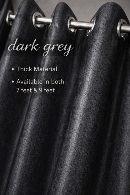 Royal Dark Grey Textured Curtain