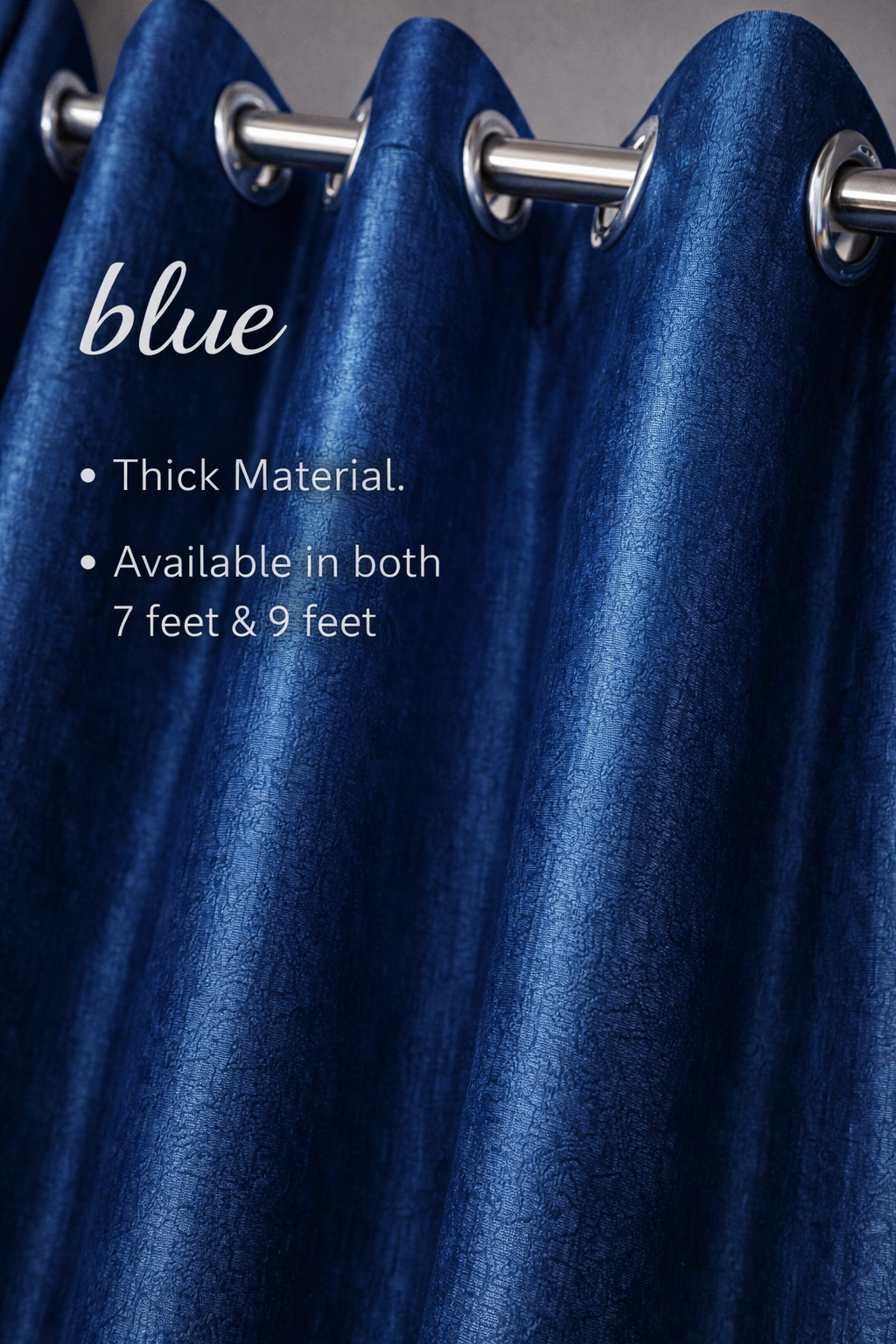Royal Blue Textured Curtain