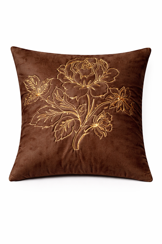 Luxury Floral Embroidered Cushion Cover – 5 Pcs Set (16×16 Inches)