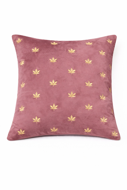 Minimal Leaf Embroidered Cushion Cover – 5 Pcs Set (16×16 Inches)