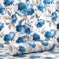 Elegant Blue Floral Vinyl Wallpaper