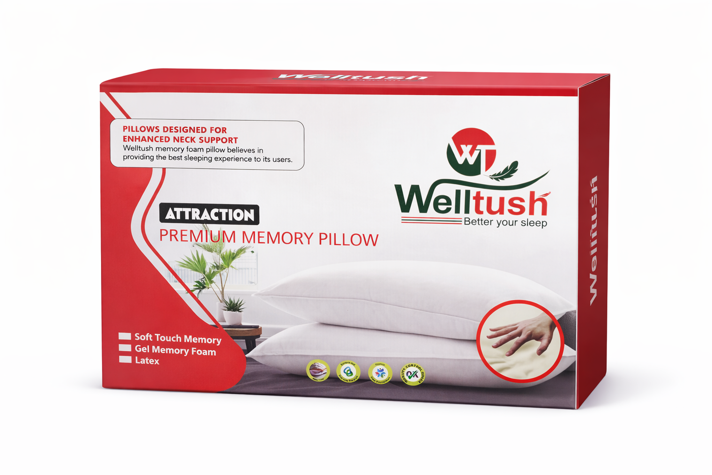 Welltush Premium Memory Pillow