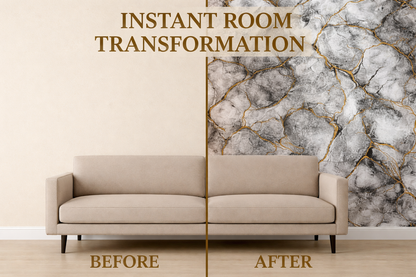 Luxury Grey Marble Vinyl Wallpaper