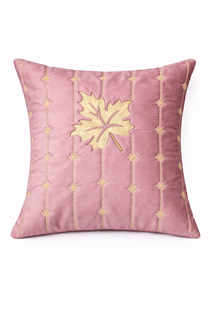 Luxury Leaf Embroidered Cushion Cover – 5 Pcs Set (16×16 Inches)